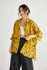 LINEN TEDDY SHIRT - FLORAL