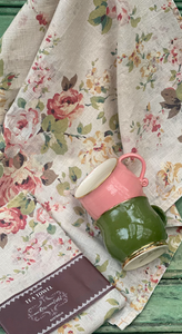 In Bloom Linen Tea Towel - Peach Blossom, Gorgeous Floral Fabric