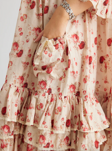 Cymbeline Ruffled Dress - Dark Rose