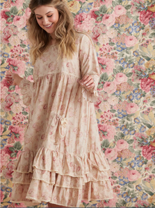 Cymbeline Ruffled Dress - Faded Rose