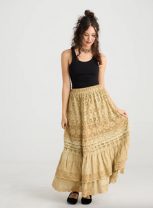 Serendipity Lace Maxi skirt - Caramel