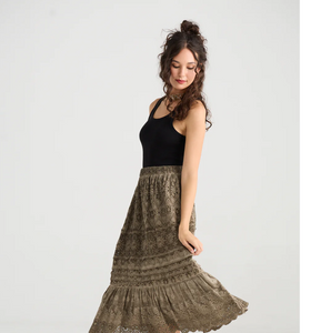 Serendipity Lace Maxi skirt - Grey