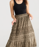 Serendipity Lace Maxi skirt - Peppercorn Grey