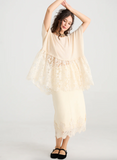 Earth Angel lace edged skirt - Coconut