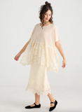 Earth Angel lace edged skirt - Coconut