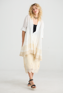 Earth Angel lace edged skirt - Coconut