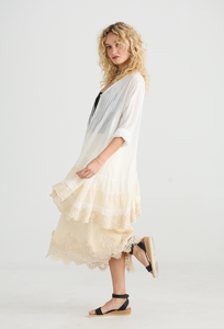 Earth Angel lace edged skirt - Coconut