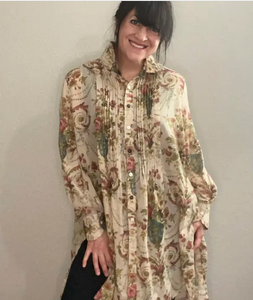 Annabelle Shirt Dress - Vase Of Flowers