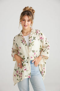 LINEN TEDDY SHIRT - FLORAL