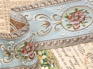 Vintage French Ribbon trim. Pastel Blue