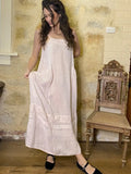 WOMEN'S - Isadore Long linen gauze cami dress. Powder Pink