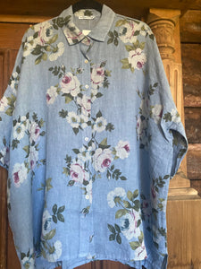 LINEN TEDDY SHIRT - FLORAL