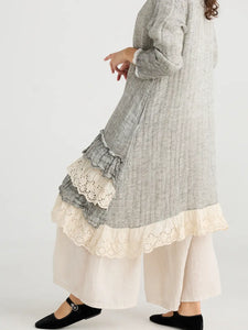 WOMEN'S - Florette Linen and lace coat. Coconut