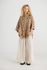 LINEN TEDDY SHIRT - FLORAL