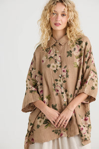 LINEN TEDDY SHIRT - FLORAL