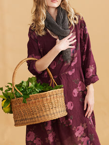 Audrey Linen Dress, Cranberry