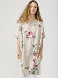 Floral Rosabella Top - Long Pure Linen Floral Top