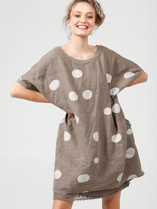 Polka Dot Rosabella Top - Pure Linen Dress/Top