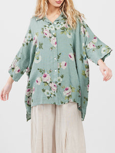 LINEN TEDDY SHIRT - FLORAL