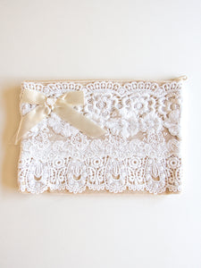 Large Lace zip bags - Ivory