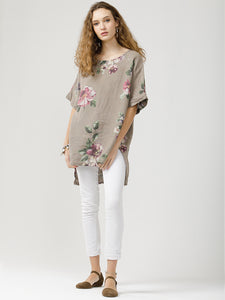 Floral Linen Contessa Top