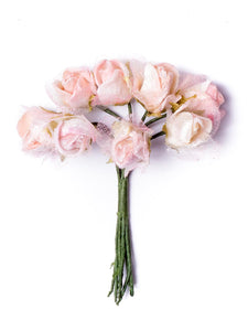 Velvet Rosebud Posy - Soft Pink