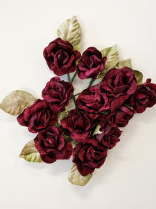 Velvet Baby Roses Burgundy