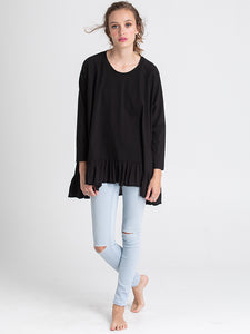 Stretch Ruffle Casual Top