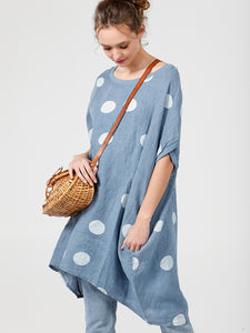 Polka Dot Rosabella Top - Pure Linen Dress/Top