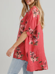 Floral Linen Contessa Top