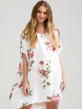 Floral Rosabella Top - Long Pure Linen Floral Top