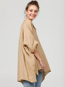 LINEN TEDDY SHIRT - Pure linen Loose Fit shirt