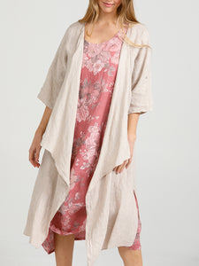 Floral Primavera Dress - Long Pure Linen Dress