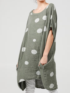 Polka Dot Rosabella Top - Pure Linen Dress/Top