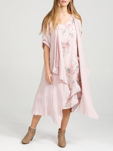 Floral Primavera Dress - Long Pure Linen Dress