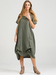 Solid Primavera Dress - Long Pure Linen Dress