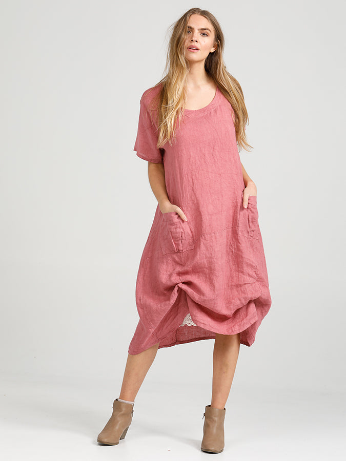 Solid Primavera Dress - Long Pure Linen Dress – Miss Rose Sister Violet