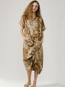 Floral Primavera Dress - Long Pure Linen Dress