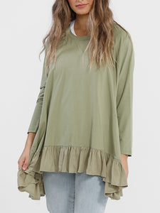 Stretch Ruffle Casual Top