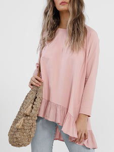 Stretch Ruffle Casual Top