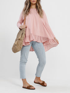 Stretch Ruffle Casual Top