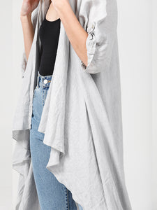 Sabine Coat - Pure Linen Open Coat