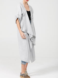 Sabine Coat - Pure Linen Open Coat