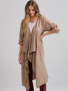 Sabine Coat - Pure Linen Open Coat