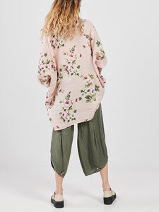 LINEN TEDDY SHIRT - FLORAL