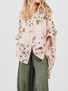 LINEN TEDDY SHIRT - FLORAL