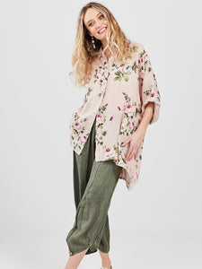 LINEN TEDDY SHIRT - FLORAL