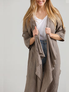 Sabine Coat - Pure Linen Open Coat