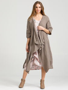 Floral Primavera Dress - Long Pure Linen Dress