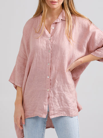 LINEN TEDDY SHIRT - Pure linen Loose Fit shirt